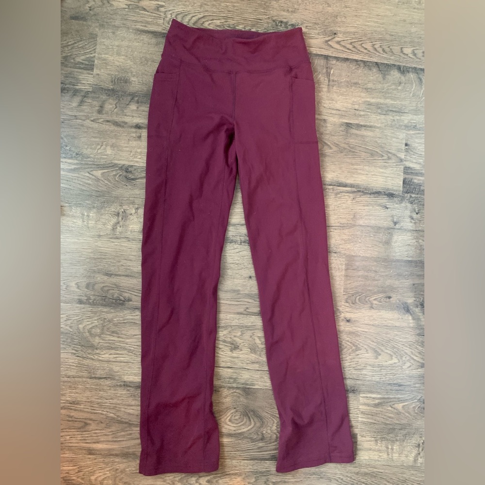 Skechers purple flare workout athletic walking pants high waisted pockets size S